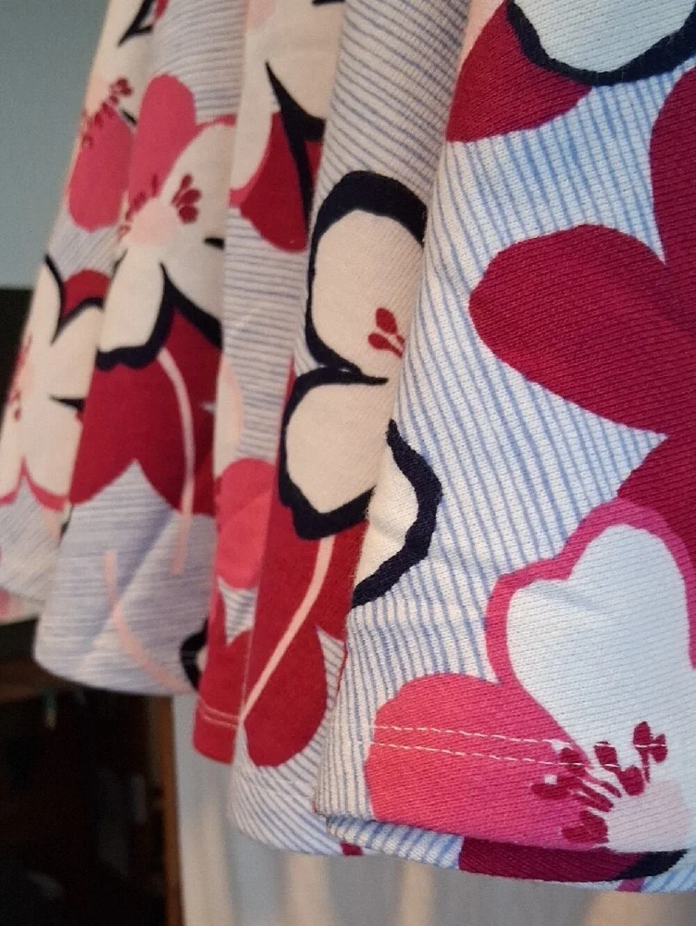 Gymboree Pink, White & Black Floral Skater Skirt
